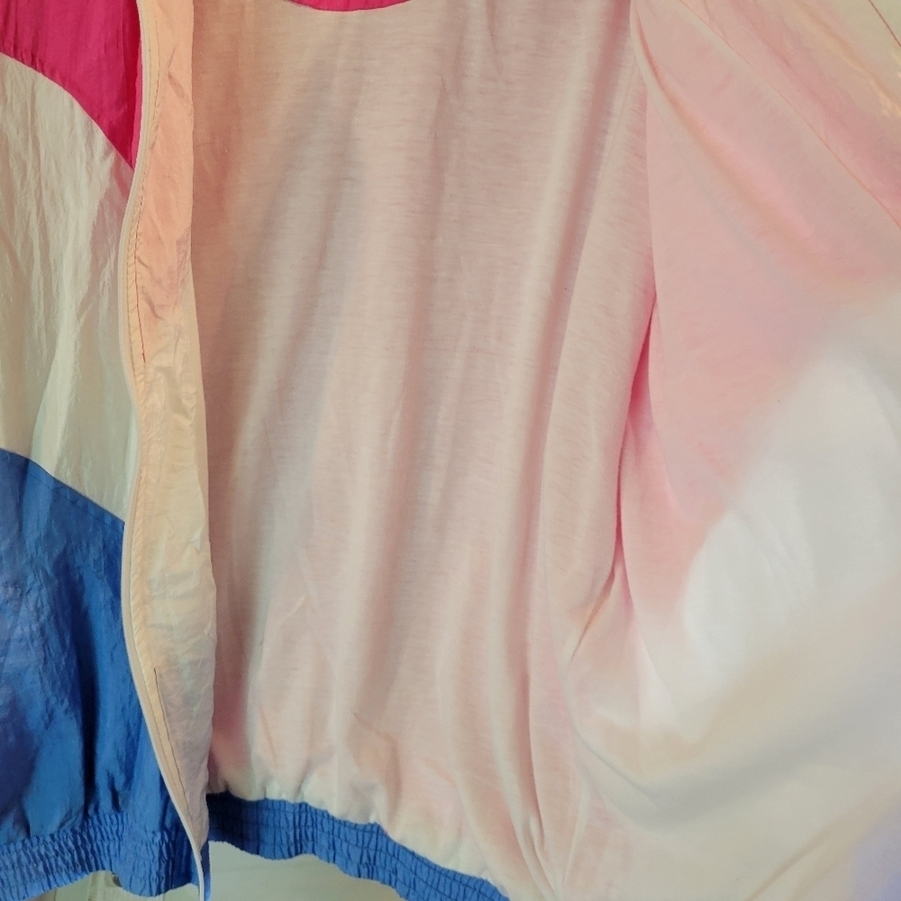 Vintage Bold Spirit Pink White Blue Windbreaker Jacket - Picture 4 of 7